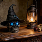 🎃 Glowing Witch Skull Decor