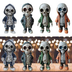 Halloween Middle finger skull figurine