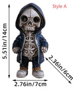 Halloween Middle finger skull figurine