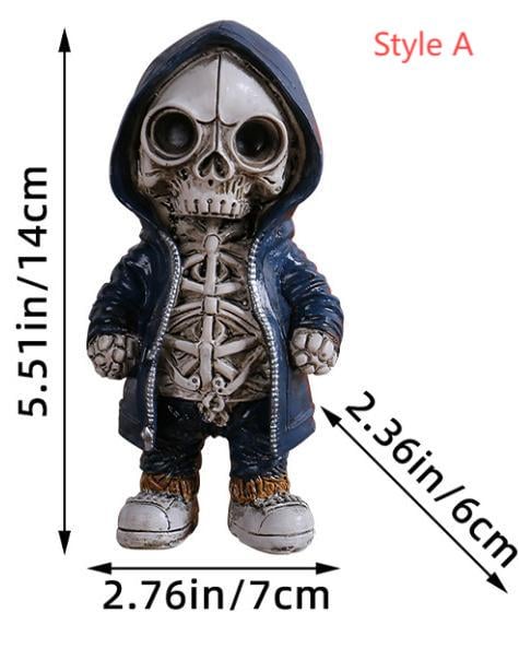 Halloween Middle finger skull figurine