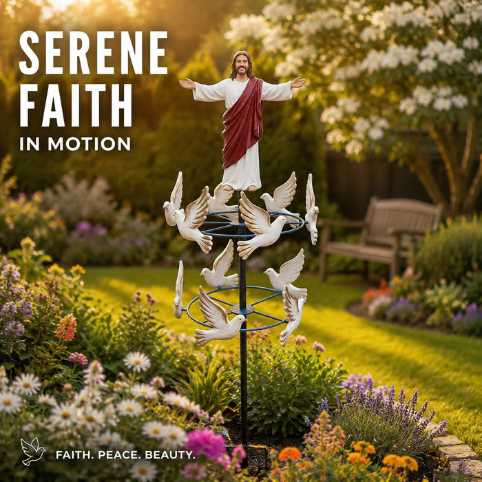 The Divine Jesus & Holy Dove Garden Wind Spinner