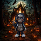 Halloween Middle finger skull figurine