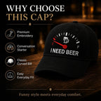 🔥LAST DAY 49% OFF - 🍺 'I NEED BEER' embroidered baseball cap – Unisex memorial cap🧢