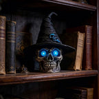 🎃 Glowing Witch Skull Decor
