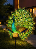 Solar Peacock Garden Sculpture