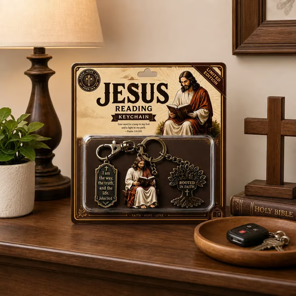 🔥LAST DAY 50% OFF - ✝Jesus Reading Keychain