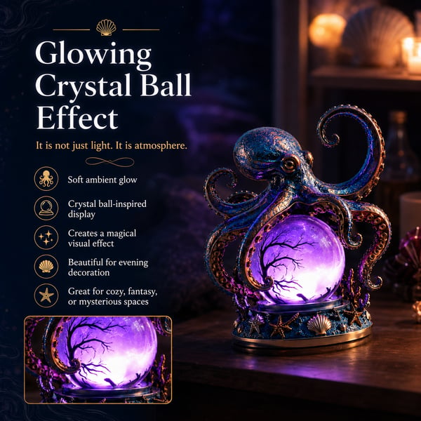 🐙 Deep Sea Octopus Crystal Ball Lamp