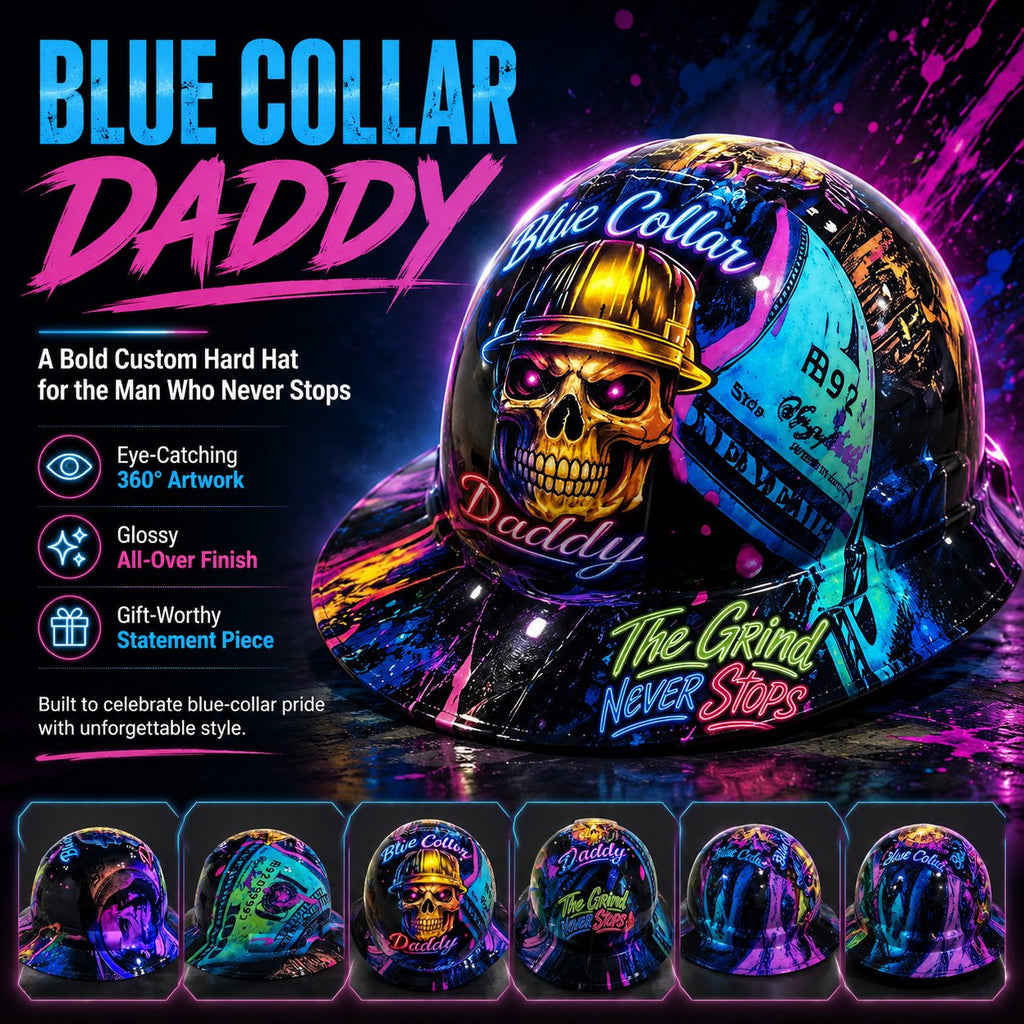 👷‍♂️🔥 Blue Collar Daddy Hydro-Dipped Hard Hat