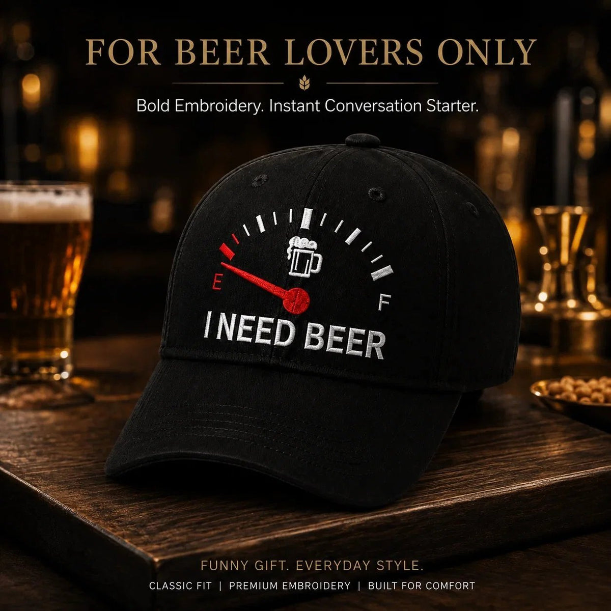 🔥LAST DAY 49% OFF - 🍺 'I NEED BEER' embroidered baseball cap – Unisex memorial cap🧢