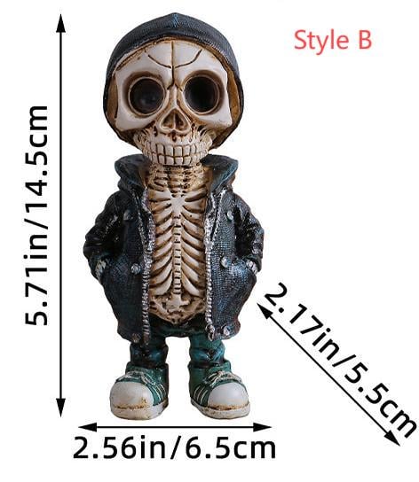 Halloween Middle finger skull figurine