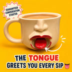Quirky abstract tongue ceramic mug