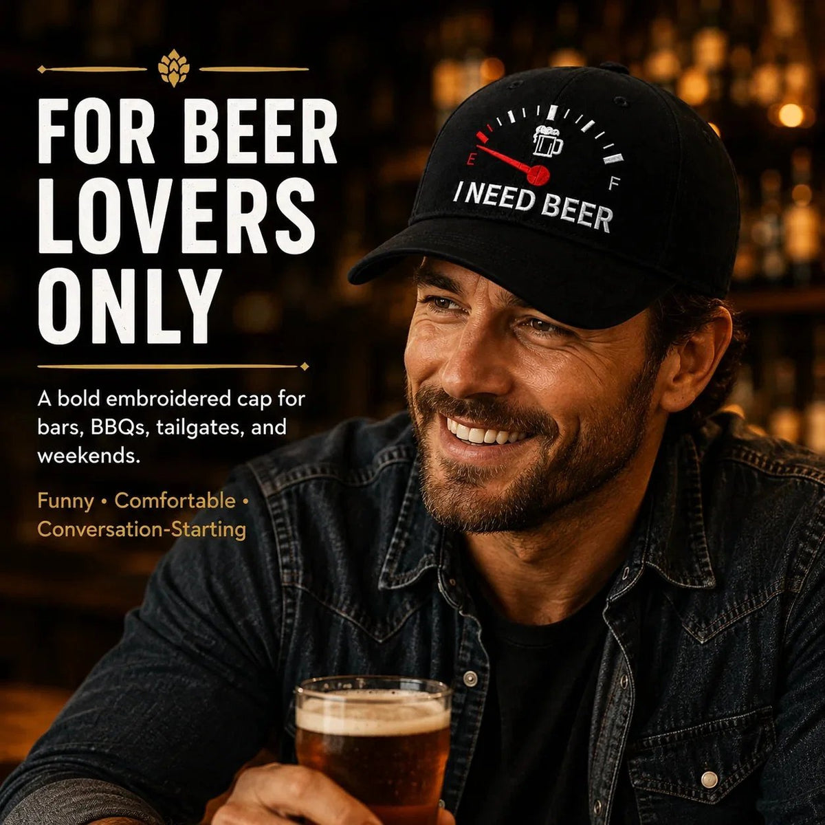🔥LAST DAY 49% OFF - 🍺 'I NEED BEER' embroidered baseball cap – Unisex memorial cap🧢
