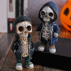 Halloween Middle finger skull figurine