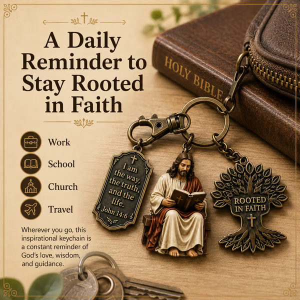 🔥LAST DAY 50% OFF - ✝Jesus Reading Keychain