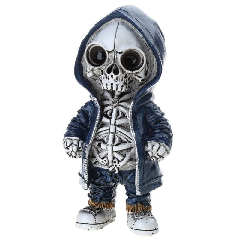 Halloween Middle finger skull figurine