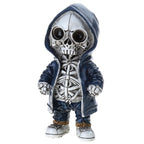 Halloween Middle finger skull figurine