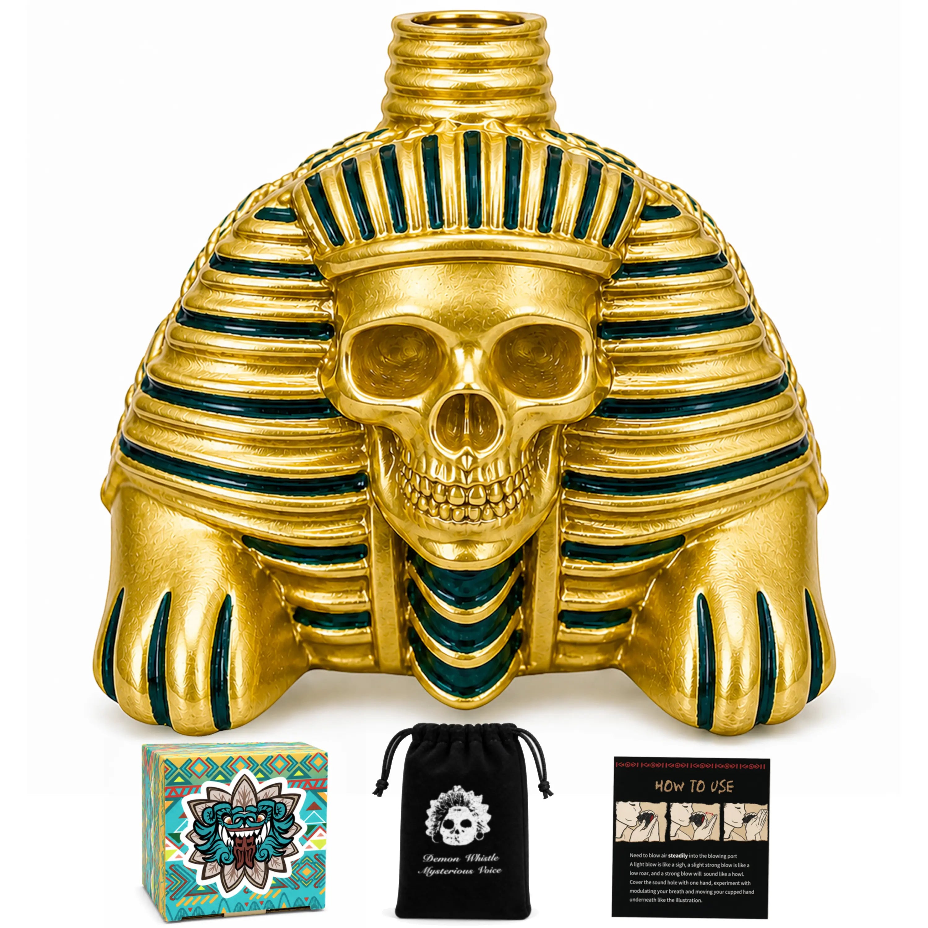 Aztec Death Whistle | Handmade Loud Authentic Clay Screaming Whistle with Bag