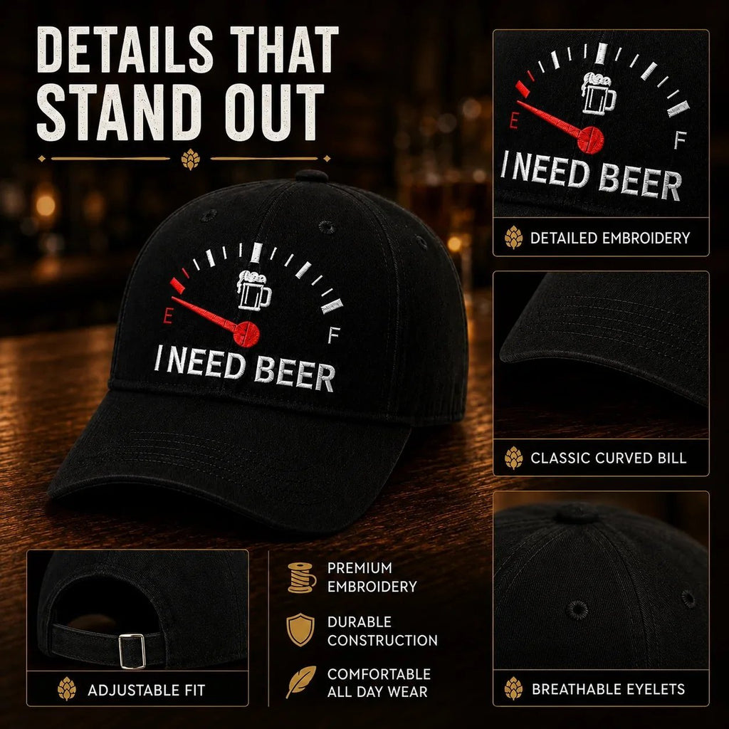 🔥LAST DAY 49% OFF - 🍺 'I NEED BEER' embroidered baseball cap – Unisex memorial cap🧢