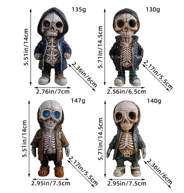 Halloween Middle finger skull figurine