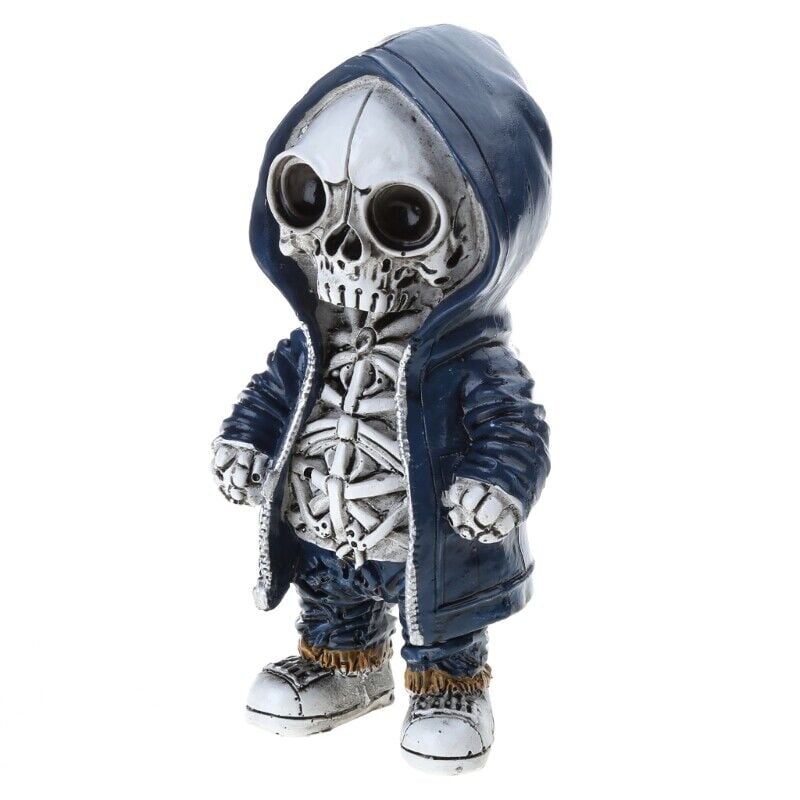 Halloween Middle finger skull figurine