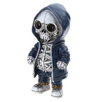 Halloween Middle finger skull figurine